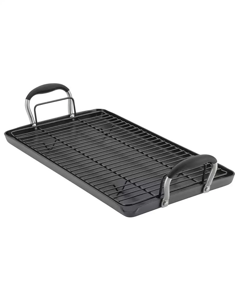 商品Anolon|Advanced Home Hard-Anodized Nonstick Double Burner Griddle, 10" x 18",价格¥990,第1张图片