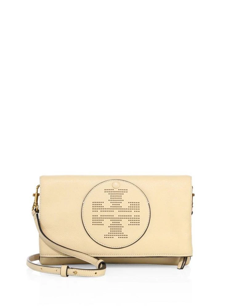 商品Tory Burch|Perforated Logo Fold-Over Leather Crossbody Bag,价格¥2221,第1张图片