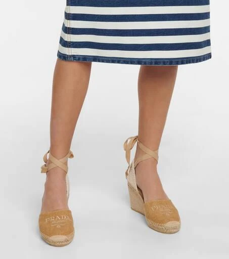 商品Prada|Logo wedge espadrilles,价格¥6644,第4张图片详细描述