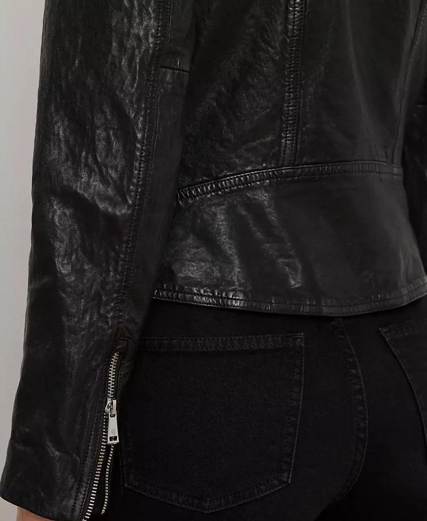 商品Ralph Lauren|Women's Tumbled Leather Moto Jacket,价格¥3706,第4张图片详细描述