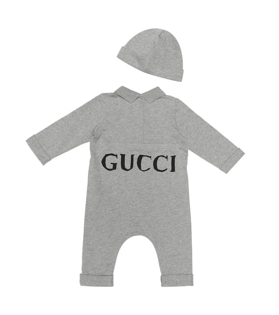 商品Gucci|Cotton onesie, bib and hat set,价格¥3225,第5张图片详细描述