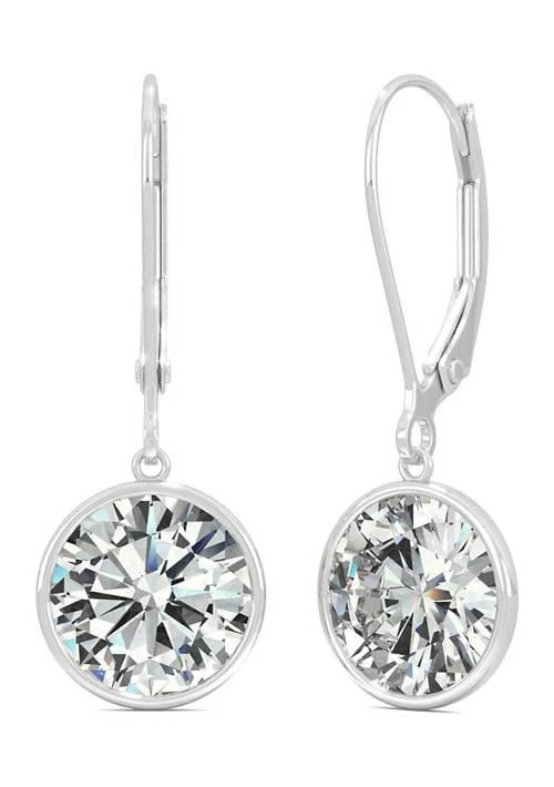 商品Charles & Colvard|Colvard 3 3 4 Ct. T.w. Lab Created Moissanite Leverback Earrings In 14K White Gold,价格¥9419,第3张图片详细描述