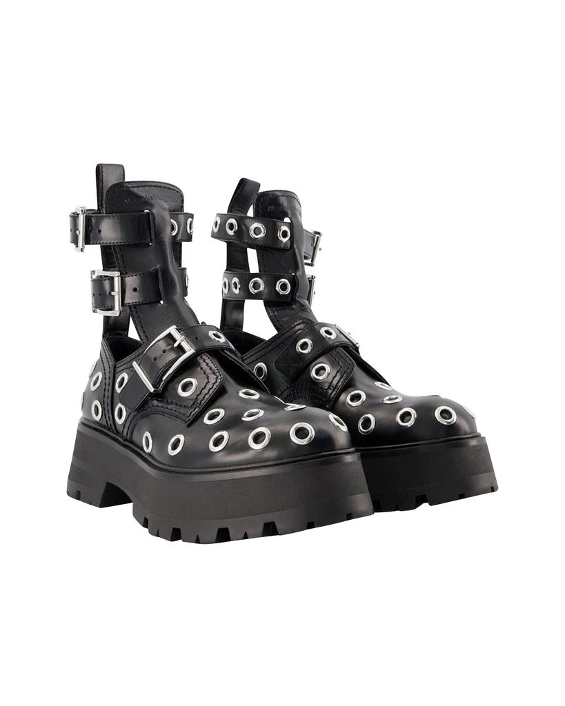 商品Alexander McQueen|Ankle Boots - Alexander Mcqueen - Black/White - Leather,价格¥10469,第2张图片详细描述