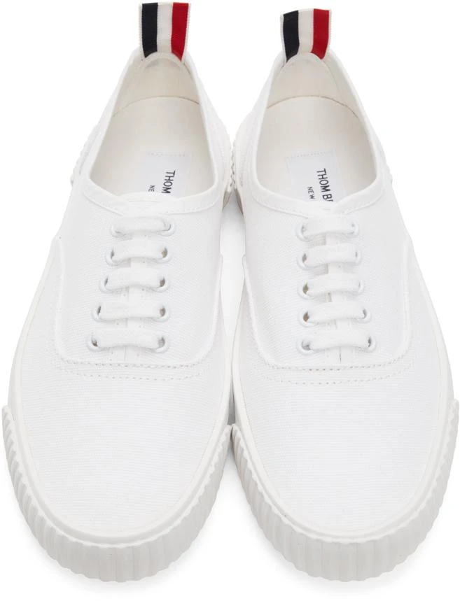 商品Thom Browne|White Heritage Vulcanized Sneaker,价格¥3822,第5张图片详细描述