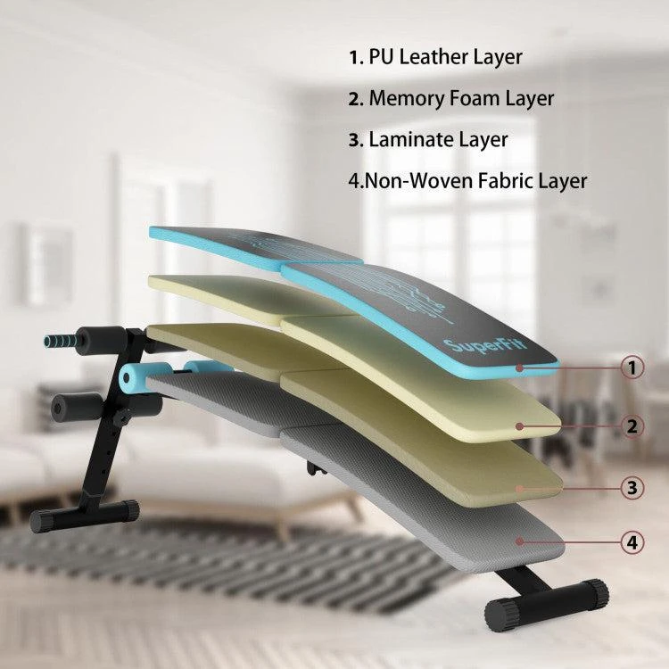 商品Hivvago|Abdominal Twister Trainer with Adjustable Height Exercise Bench-Blue,价格¥868,第3张图片详细描述