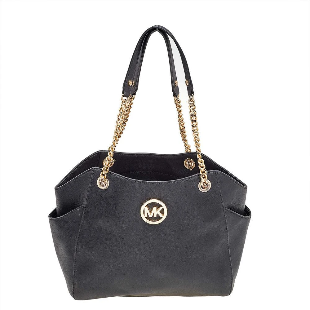 商品[二手商品] Michael Kors|MICHAEL Michael Kors Black Leather Jet Set Travel Chain Tote,价格¥807,第1张图片