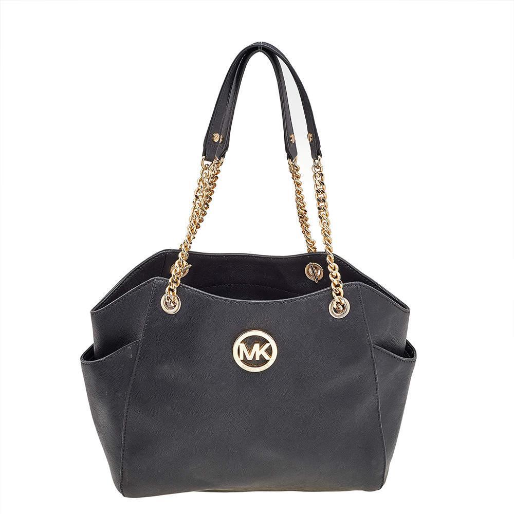 商品[二手商品] Michael Kors|MICHAEL Michael Kors Black Leather Jet Set Travel Chain Tote,价格¥1300,第1张图片