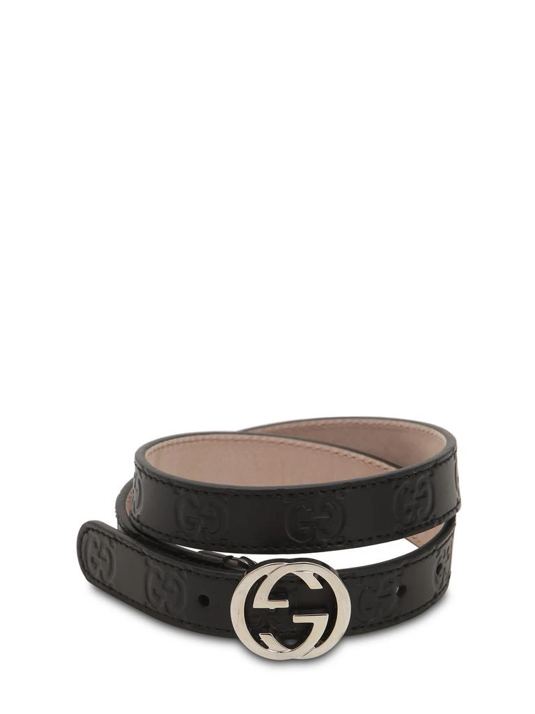 商品Gucci|Embossed Logo Leather Belt,价格¥2152,第1张图片