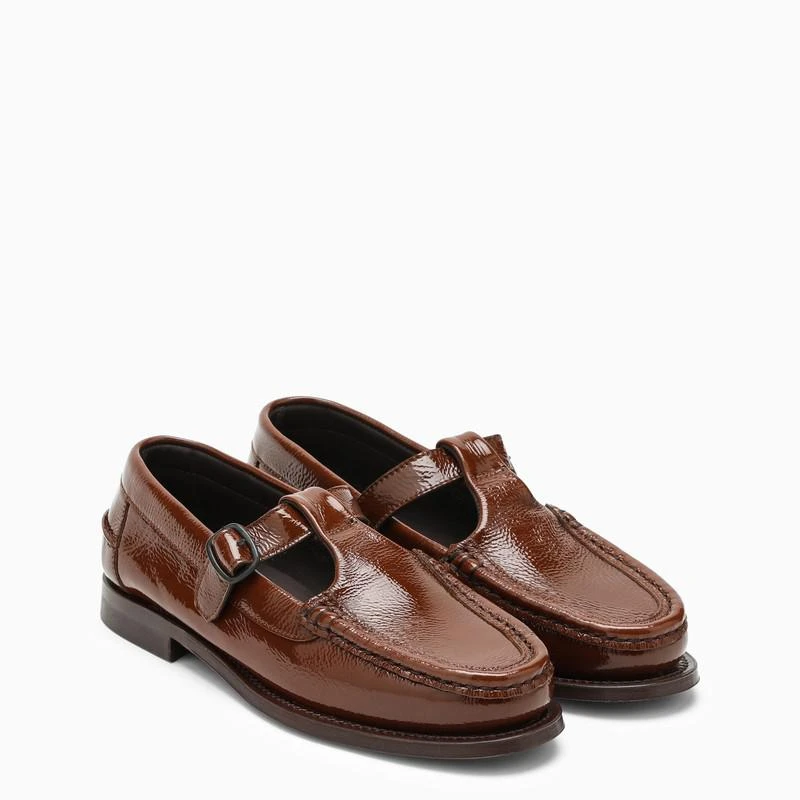 商品Hereu|Brown loafer in shiny leather,价格¥1503,第2张图片详细描述