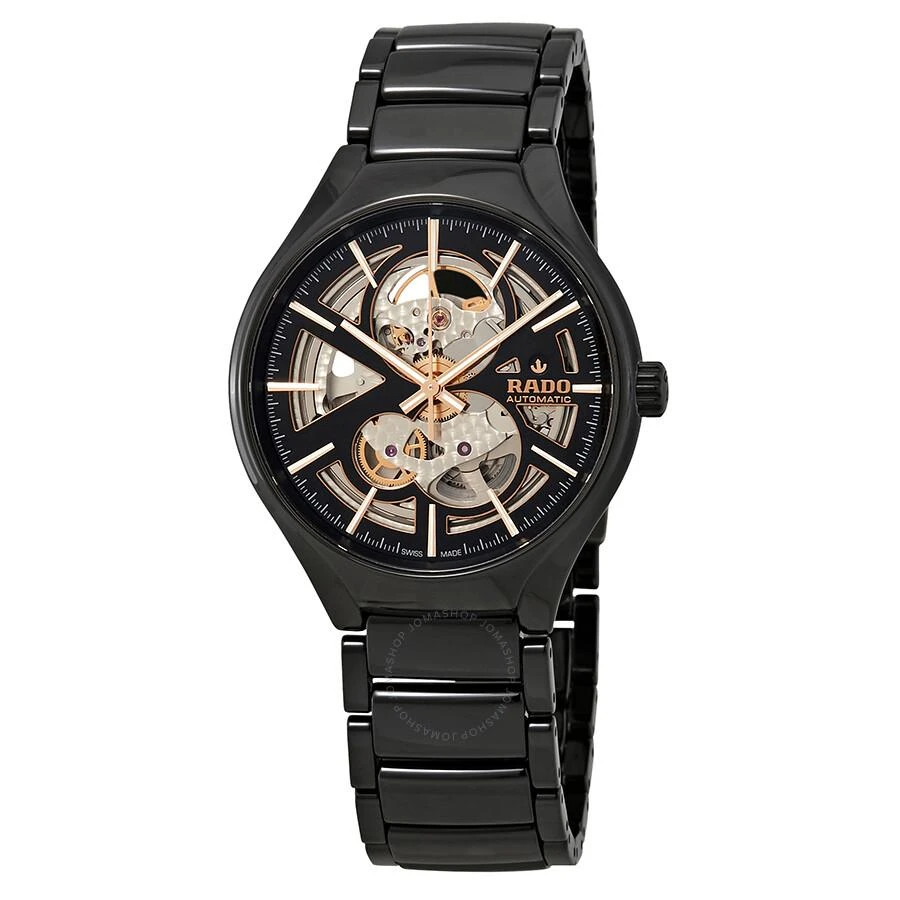 商品Rado|True Automatic Open Heart Black/Skeleton Dial Men's High-Tech Ceramic Watch R27100162,价格¥11850,第1张图片