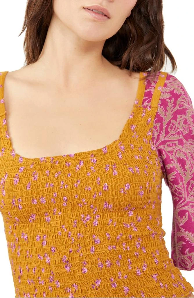 商品Free People|Marigold Mix Print Smocked Top,价格¥328,第3张图片详细描述
