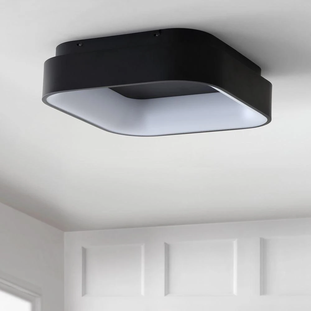 商品JONATHAN Y|Rafael 17.7" Integrated LED  Metal Flush Mount Ceiling Light,价格¥2508,第4张图片详细描述