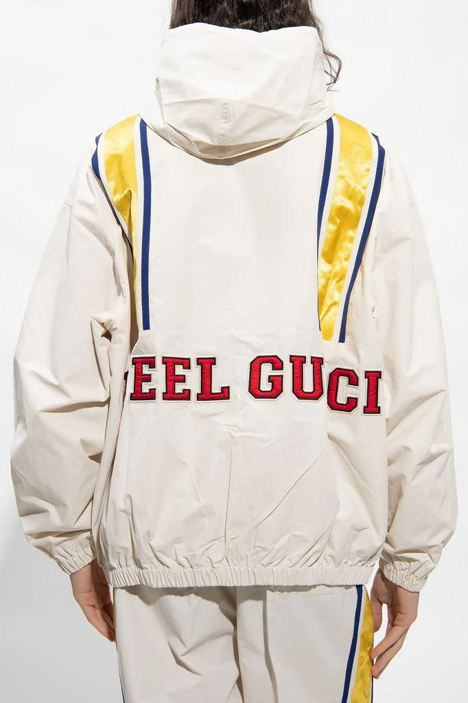 商品Gucci|Gucci Striped Detail Hooded Jacket,价格¥9794,第3张图片详细描述