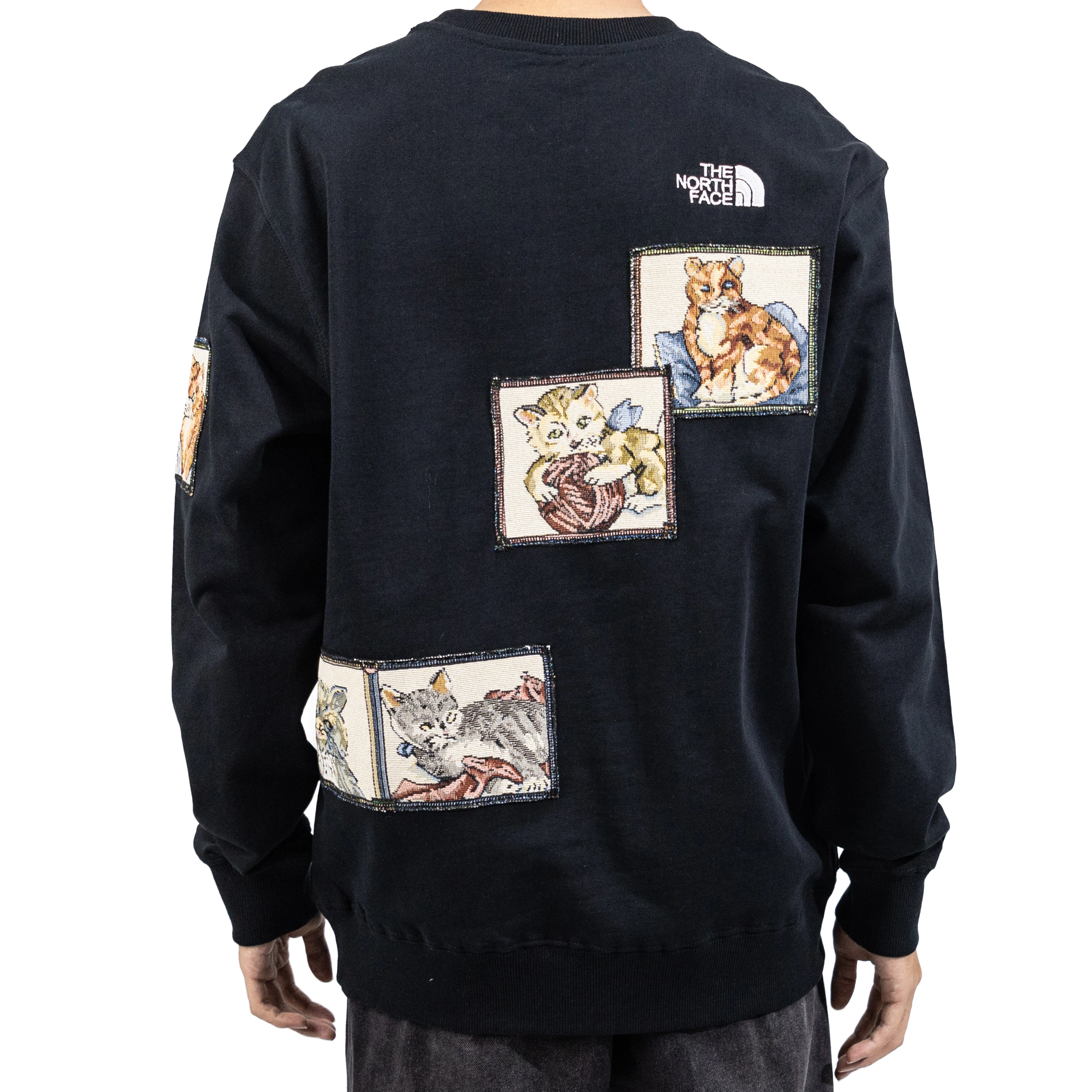 商品[国内直发] The North Face|【定制服装】北面 Fantasy 不可思议小猫乐园拼接图案百搭休闲宽松卫衣 男女同款 黑色,价格¥1704,第7张图片详细描述