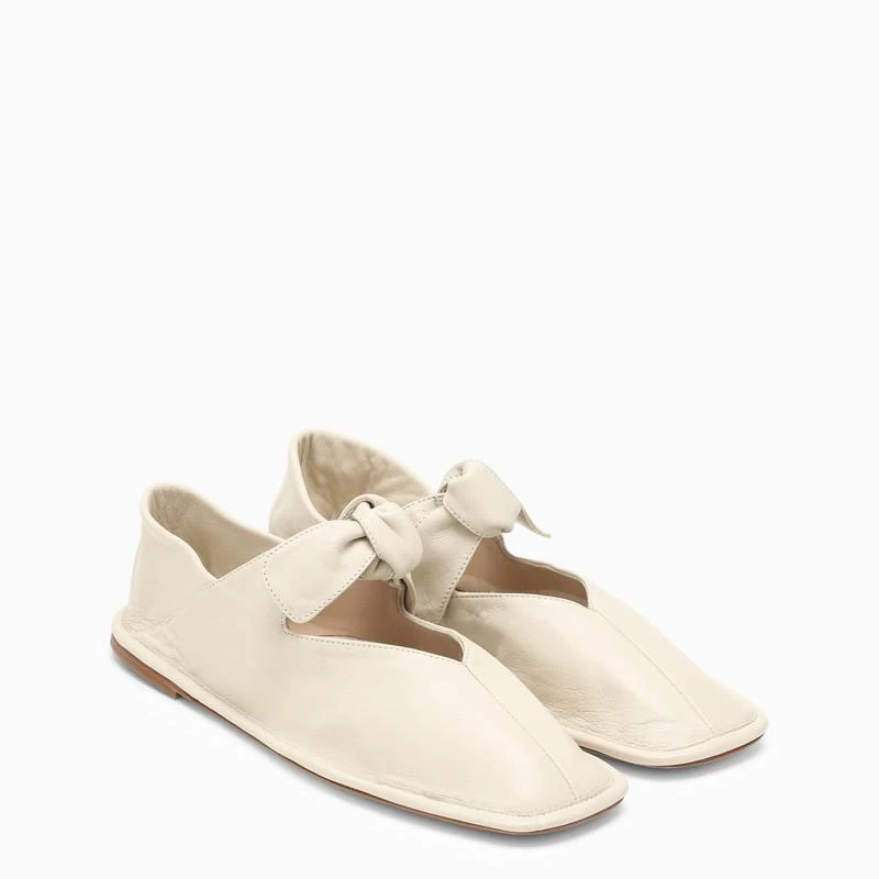 商品Hereu|Cream leather ballerina with bow,价格¥1270,第2张图片详细描述