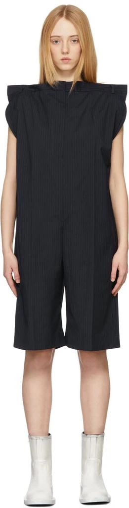商品MAISON MARGIELA|Navy Canvas Pinstripe Jumpsuit,价格¥2060,第1张图片