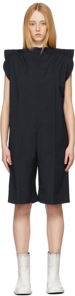 商品MAISON MARGIELA|Navy Canvas Pinstripe Jumpsuit,价格¥1900,第1张图片