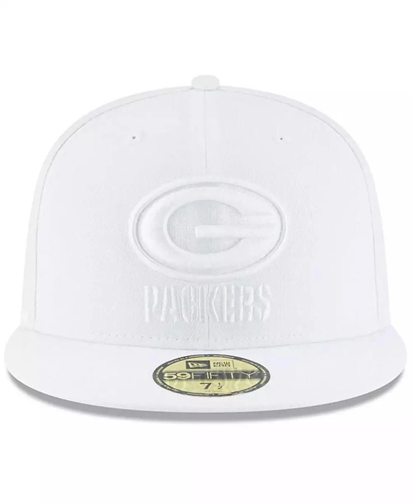 商品New Era|Men's Green Bay Packers White on White 59FIFTY Fitted Hat,价格¥247,第4张图片详细描述