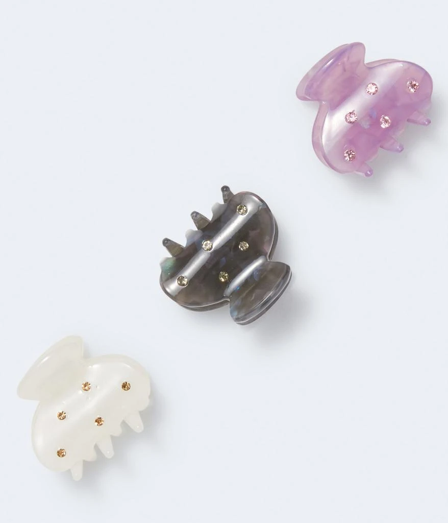 商品Aeropostale|Aeropostale Women's Embellished Mini Claw Hair Clip 3-Pack,价格¥24,第1张图片