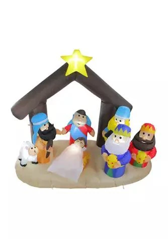 商品Northlight|5.5 Inflatable Nativity Scene Lighted Christmas Outdoor Decoration,价格¥3610,第1张图片