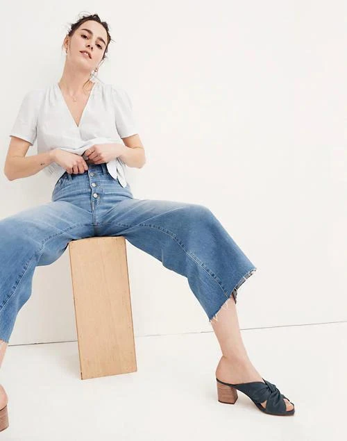 商品Madewell|Wide-Leg Crop Jeans: Button-Front Edition,价格¥555,第2张图片详细描述