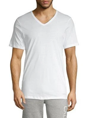 商品Calvin Klein|Cotton Classics 3-Pack V Neck Undershirts,价格¥177,第2张图片详细描述