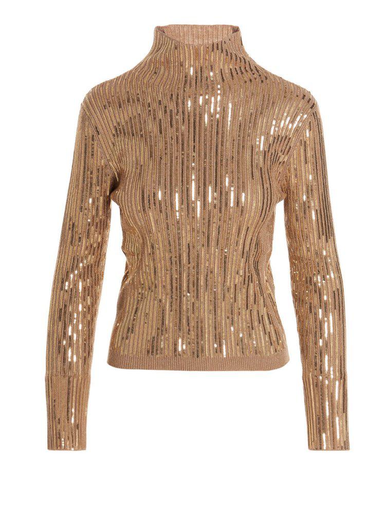 Pinko Gilroy Sequin-Embellished Long-Sleeve Top商品第1张图片规格展示