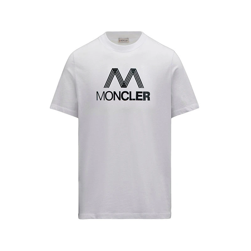 商品Moncler|【预售3-7天】Moncler/蒙克莱 22年秋冬新款 男士光学白色纯棉同色系徽标水印印纹短袖T恤H10918C00038829H8001,价格¥2205,第1张图片
