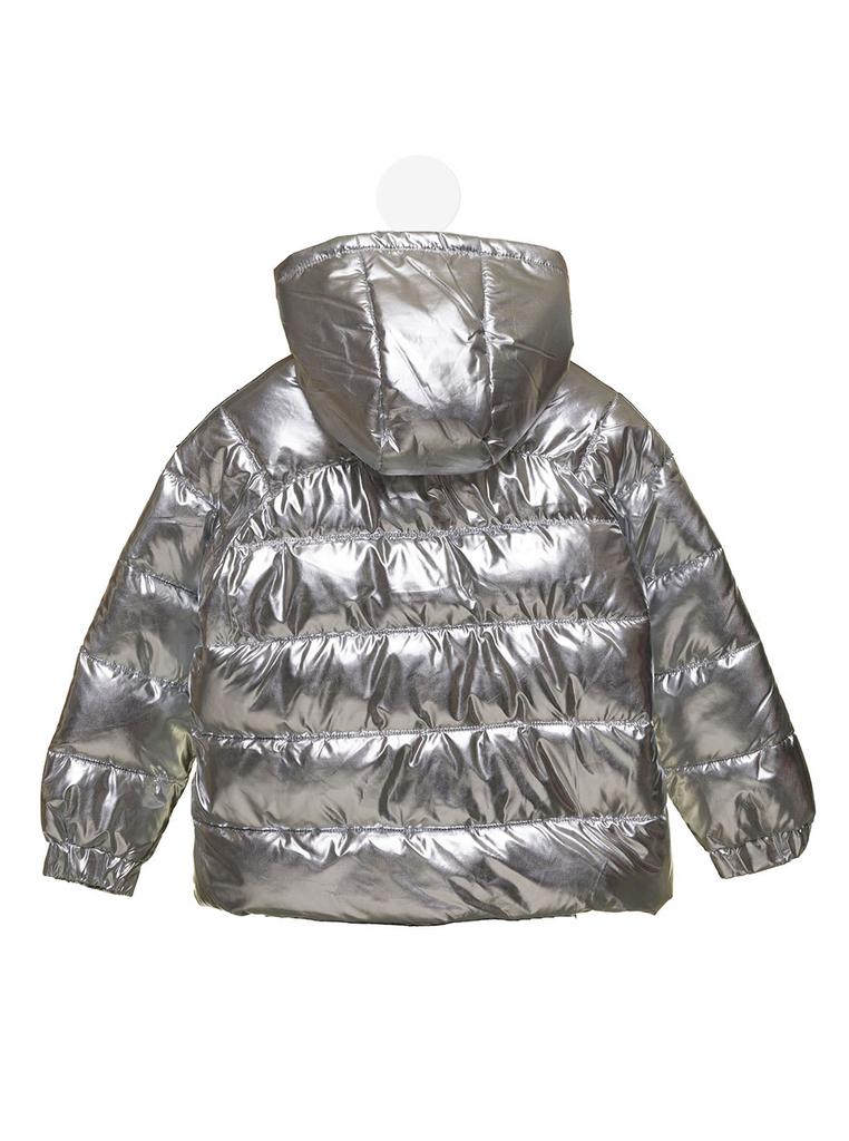 Silver Quilted Jacket In Recycled Polyester Girl Stella Mccartney Kids商品第2张图片规格展示