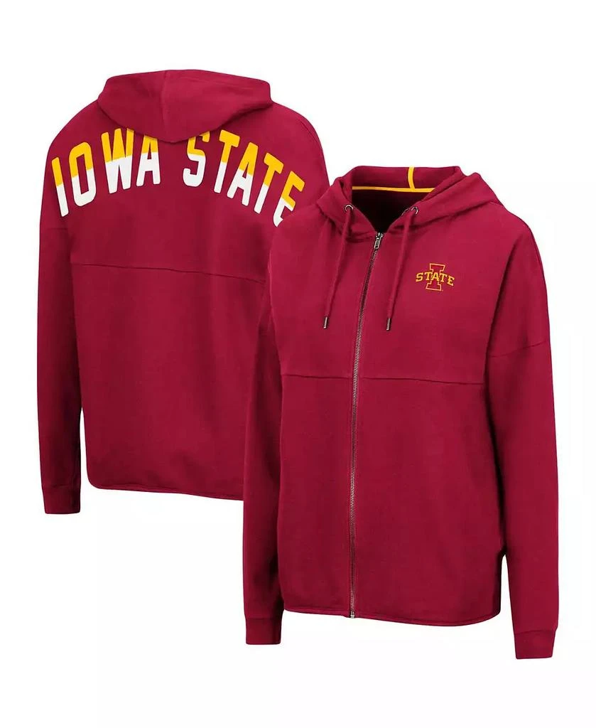 商品Colosseum|Women's Cardinal Iowa State Cyclones 2-Hit Full-Zip Hoodie,价格¥308,第1张图片