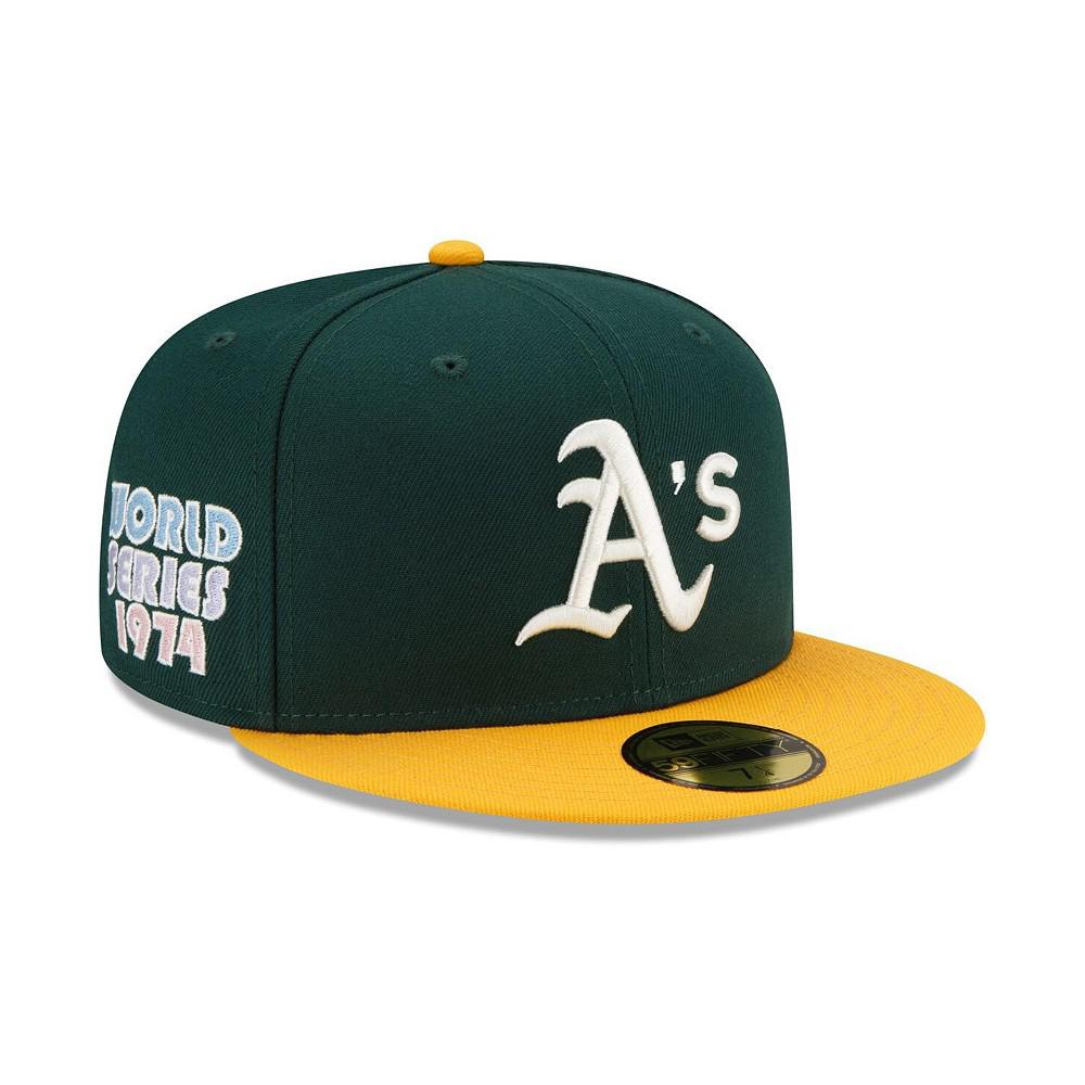 Men's Green Oakland Athletics Pop Sweatband Undervisor World Series 1974 Cooperstown Collection 59FIFTY Fitted Hat商品第1张图片规格展示