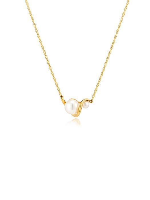 商品hyeres-lor|Spakling 14K Wave Pearl Necklace,价格¥2686,第4张图片详细描述