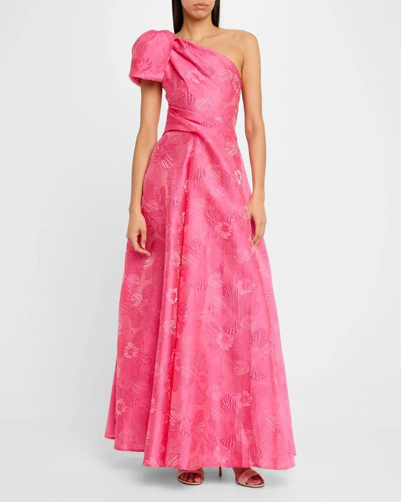 商品Talbot Runhof|Anemone Jacquard Crystal-Strappy One-Shoulder Gown,价格¥17762,第2张图片详细描述