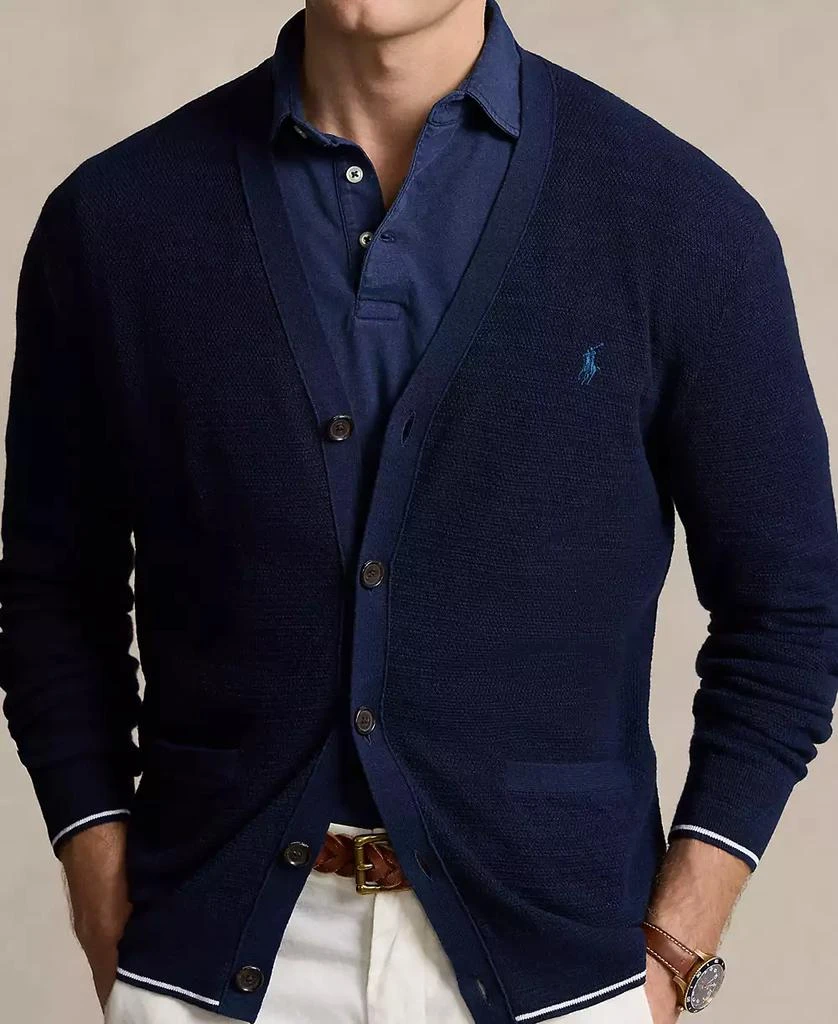 商品Ralph Lauren|Men's Textured Cotton-Linen V-Neck Cardigan,价格¥962,第3张图片详细描述