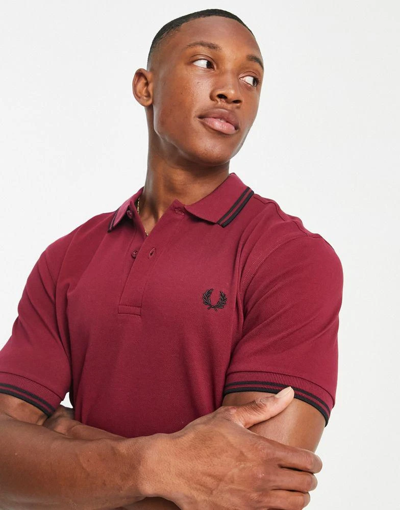 商品Fred Perry|Fred Perry twin tipped polo shirt in red,价格¥391,第1张图片