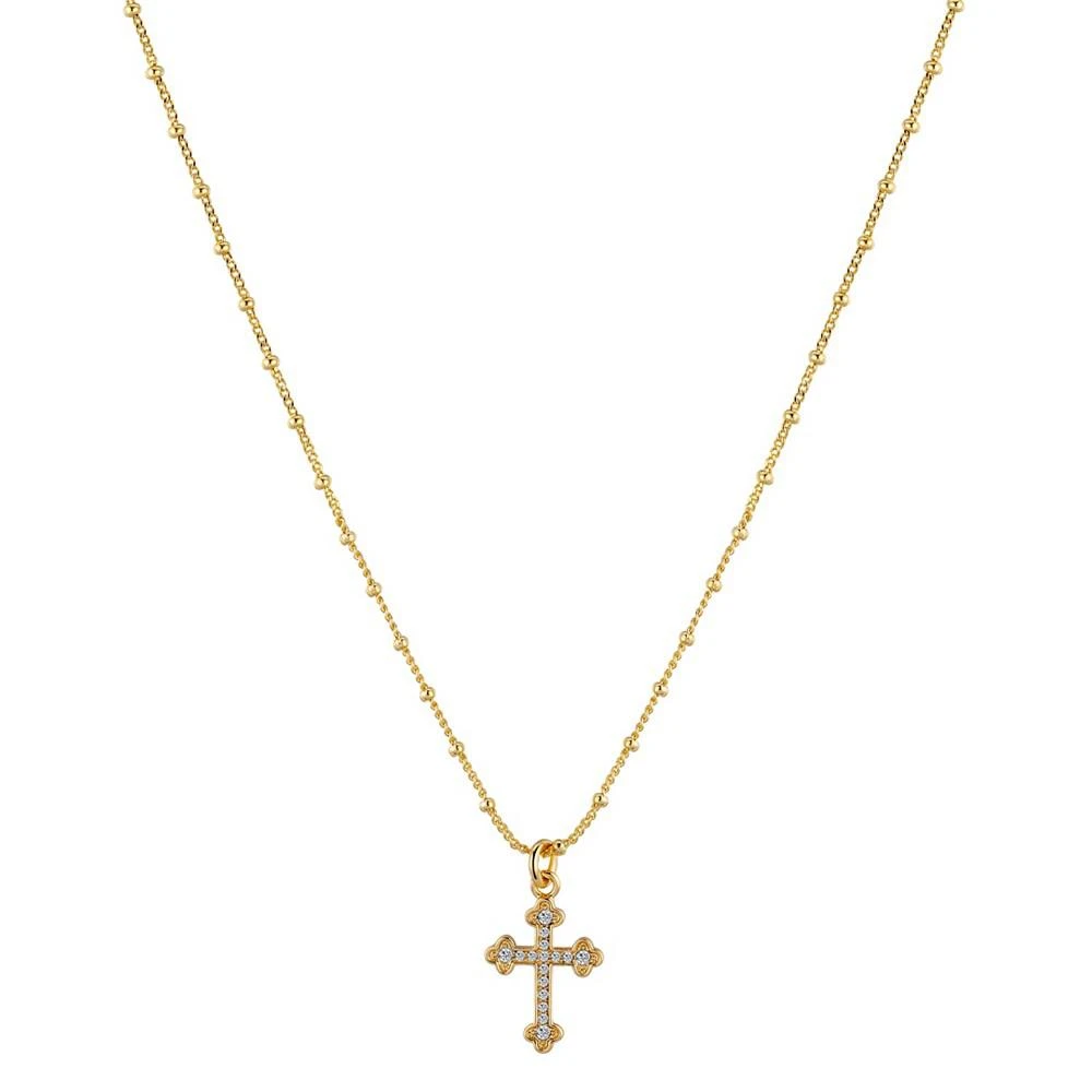 商品Unwritten|14k Gold Plated Crystal Cross Pendant Necklace,价格¥169,第1张图片