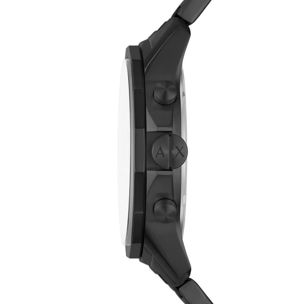 商品Armani Exchange|Men's Chronograph Black Stainless Steel Bracelet Watch, 44mm and Bracelet Gift Set,价格¥1327,第5张图片详细描述