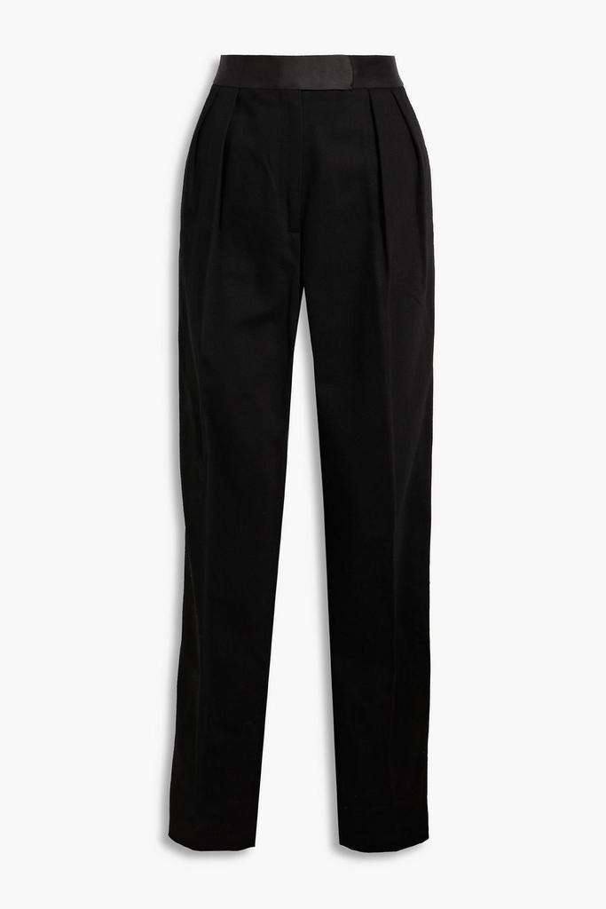 商品Alexander Wang|Satin-trimmed cotton-twill straight-leg pants,价格¥2080,第1张图片