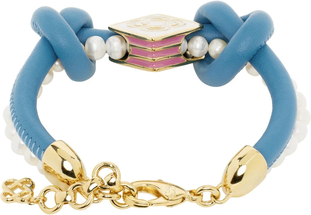 商品Casablanca|Blue & White Knotted Pearl Bracelet,价格¥1550,第2张图片详细描述
