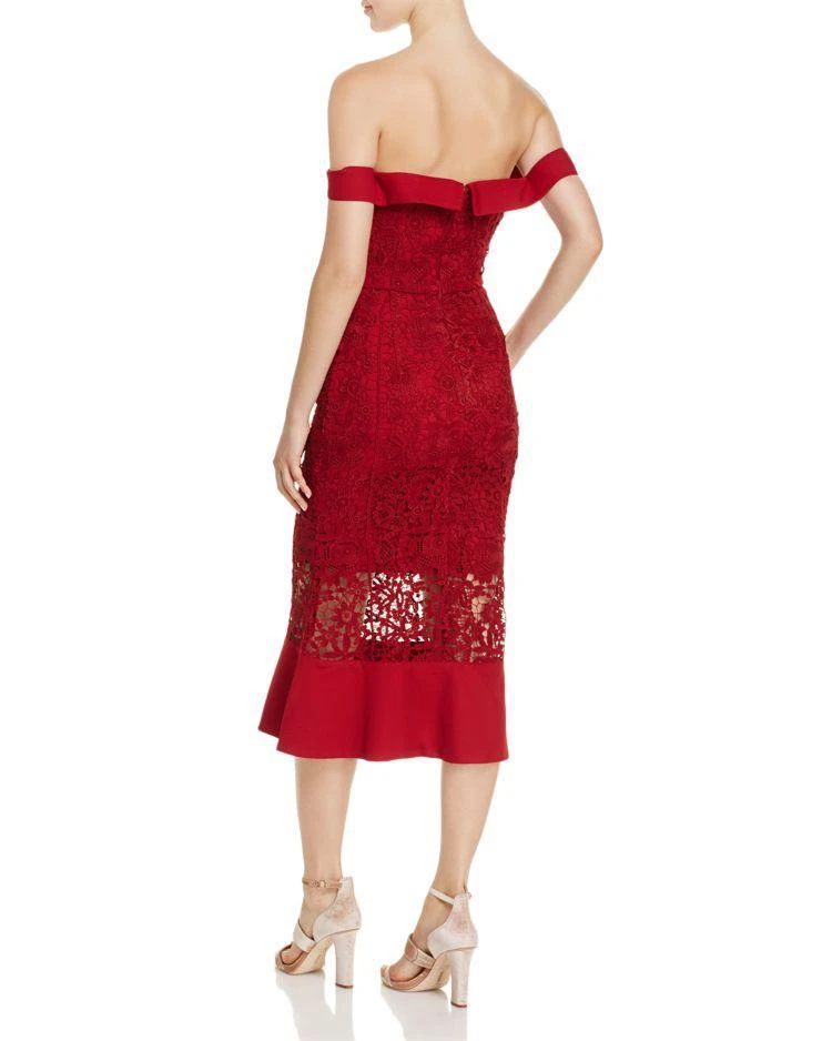 商品Jarlo|Off-the-Shoulder Lace Midi Dress - 100% Exclusive,价格¥364,第2张图片详细描述