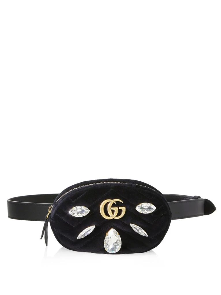 商品Gucci|Gucci - Crystal Applique Velvet Fanny Pack,价格¥9670,第1张图片