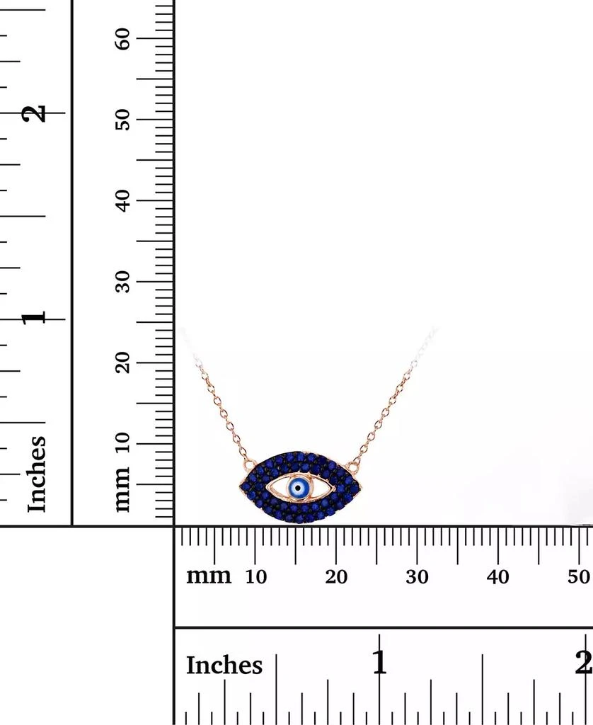 商品Macy's|Cubic Zirconia & Enamel Evil Eye Pendant Necklace in 14k Rose Gold-Plated Sterling Silver, 16" + 1" extender,价格¥171,第3张图片详细描述