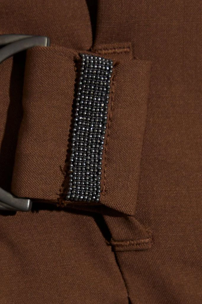 商品Brunello Cucinelli|Cropped belted wool-blend straight-leg pants,价格¥3844,第4张图片详细描述