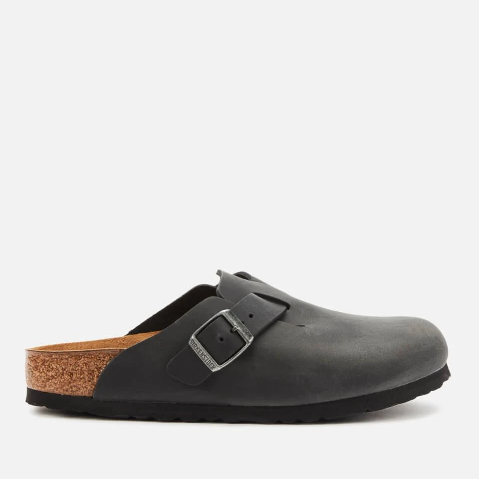 商品Birkenstock|BIRKENSTOCK WOMEN'S BOSTON OILED LEATHER MULES - BLACK,价格¥1259,第1张图片