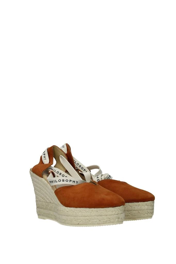 商品MANEBÍ|Wedges philosophy Suede Brown Leather,价格¥871,第2张图片详细描述