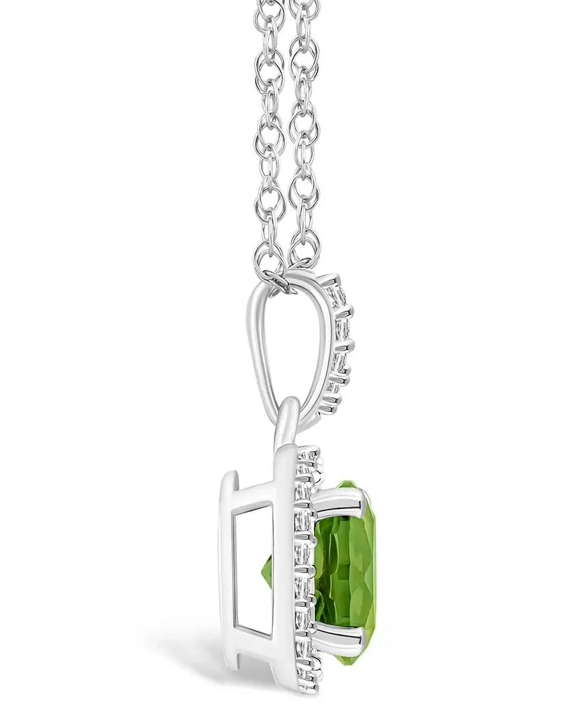 商品Macy's|Peridot (1-1/2 ct. t.w.) and Lab Grown Sapphire (1/6 ct. t.w.) Halo Pendant Necklace in 10K White Gold,价格¥9188,第3张图片详细描述