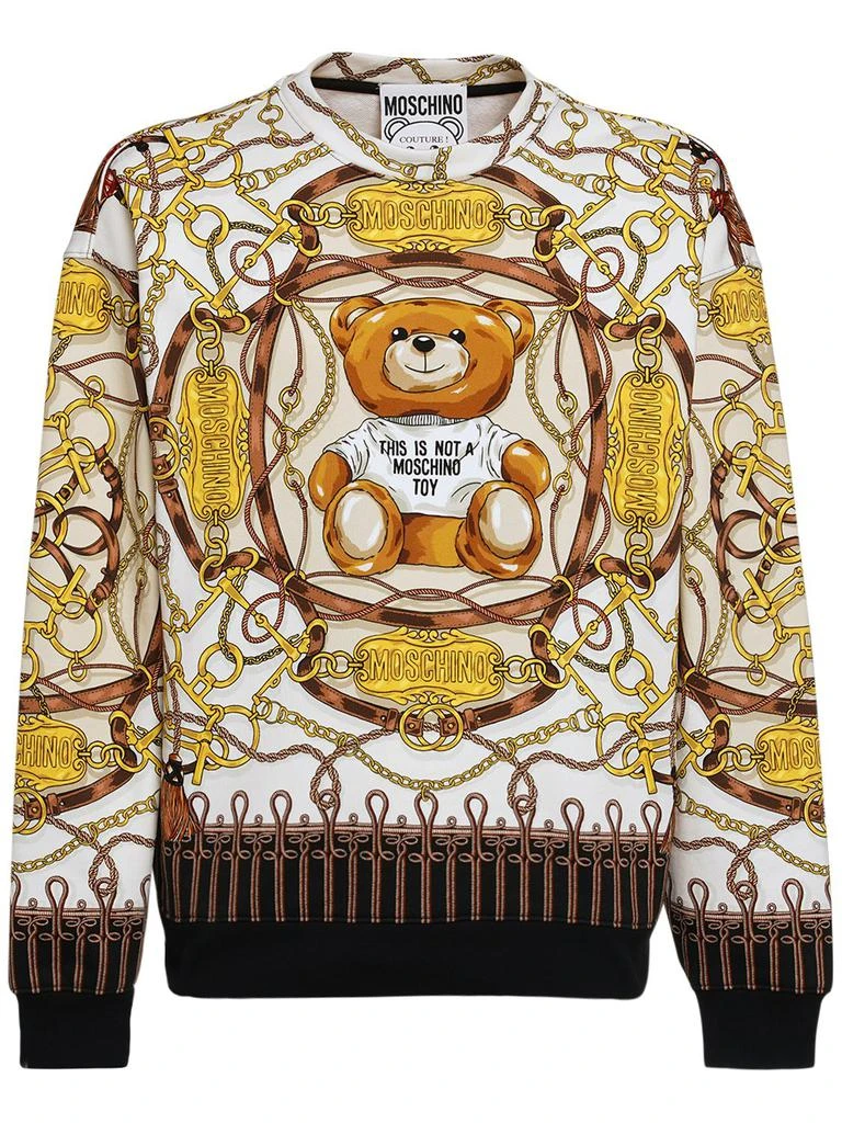 商品Moschino|Teddy Scarf Print Cotton Sweatshirt,价格¥5383,第1张图片