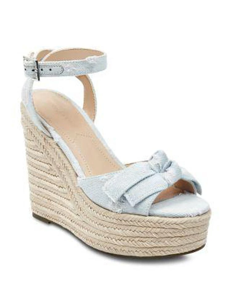 商品KENDALL & KYLIE|KENDALL and KYLIE Women's Gwenn2 Denim Espadrille Platform Wedge Sandals,价格¥276,第1张图片