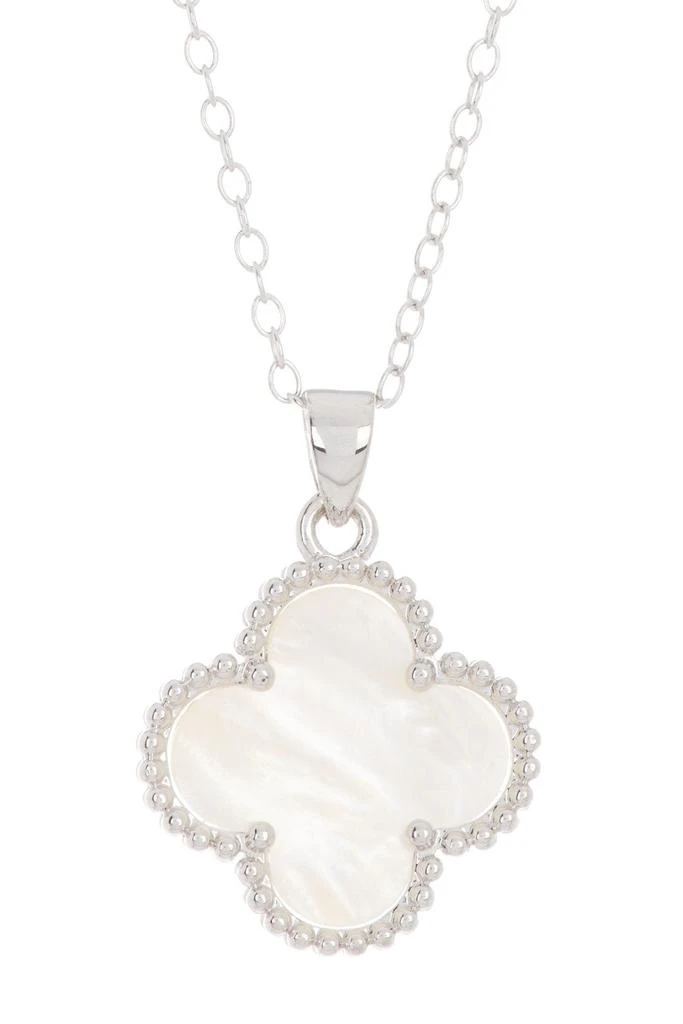 商品ADORNIA|Adornia White Quatrefoil Necklace White Rhodium Silver,价格¥271,第1张图片
