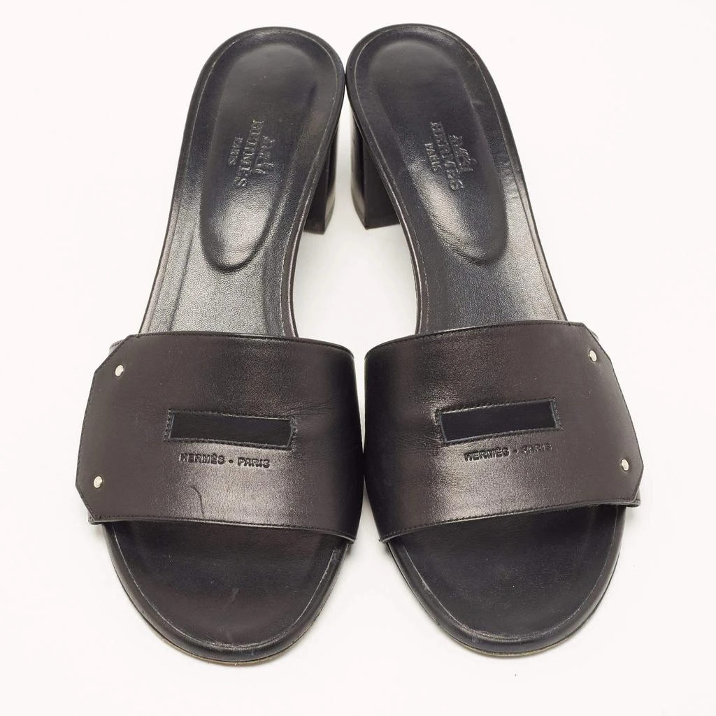 商品[二手商品] Hermes|Hermes Black Leather View Slide Sandals Size 41,价格¥4005,第3张图片详细描述